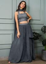 Art Silk Grey Engagement Wear Sequins Work Lehenga Choli